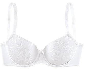 Lascana Damen Schalen-BH mit grafischer Spitze, Tactel Qualität für EIN seidiges Gefühl, nahtlos vorgeformte Cups, verstellbare Träger für optimalen Halt