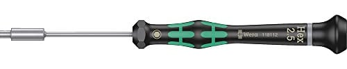 Wera 05118112001 2069 Tournevis électronicien à douille, 2.5 mm x 60 mm, Noir/vert
