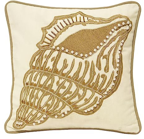 Paoletti Ionia Shell 100% Baumwolle Kissenbezug, Treibholz, 30 x 30 cm