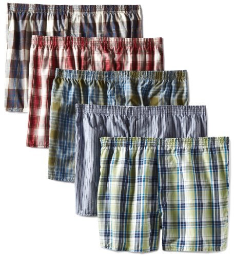 Fruit of the Loom Herren-Boxershort, gewebtes Schotten-Muster, 5er-Pack Gr. S, plaid