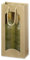 20 x 2er Flaschen-Tragekarton, Flaschentragetasche, Weinverpackung, Weintragetasche mit Sichtfenster, offene Welle, 10 x 8,5 x 36 cm, Natur