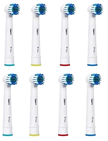 Milos Replacement Electric Toothbrush Head Set - 8-Pack of Replacement Toothbrush Heads Compatible w/Oral B and Braun - Teeth Cleaning Accessories
