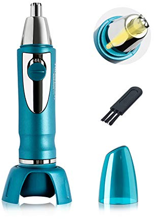TOUCHBeauty Nasenhaartrimmer Professioneller Nasen & Ohren Haartrimmer Akku mit LED Licht,Klingen aus Edelstahl, Nasenhaarschneider Nasenhaarentferner für Männer und Frauen AG-0616B(Blau)