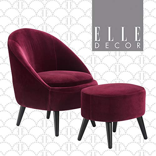 Elle Decor Nico Stuhl und Ottomane Merlot Red