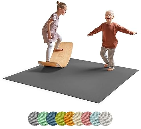 Ehrenkind® Made in Germany Anti-Rutsch Krabbelmatte Oeko-Tex Matten | Spielmatte Baby | Größe 80x80cm GRAU