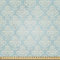 ABAKUHAUS Türkis Gewebe als Meterware, Mittelalterliche Symbole, Dicht Gewebter Stoff zum Nähen Polster Wohnaccessoires, 3M (148x300cm), Creme