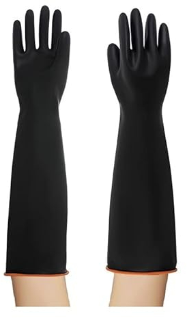 MIN-XL Guanti Resistenti a Sostanze Chimiche, Guanti in Lattice Resistenti, Resistono a Forti Acidi, Alcali e Olio (55CM)