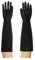 MIN-XL Chemikalienbeständige Gummihandschuhe, strapazierfähige Latexhandschuhe, Beständig Gegen Starke Säuren, Laugen und Öl, Schwarz (Dick, 55CM)