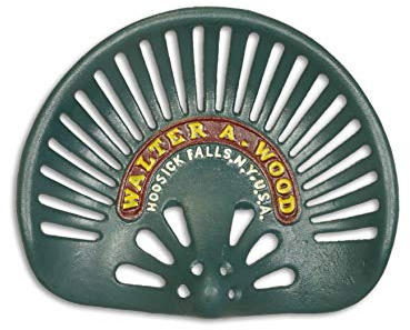 Deko Traktor Sitz Trecker Sitzschale Antik Gusseisen 33,8x41,3 cm grün/blau