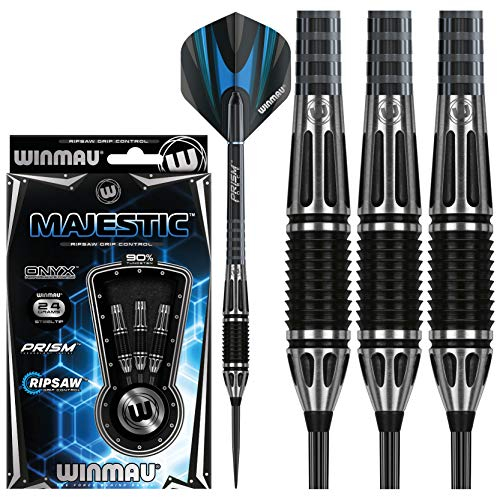 WINMAU Majestic 22g Profi Wolfram Steeltip Dartpfeile Set mit Flights und Schäfte
