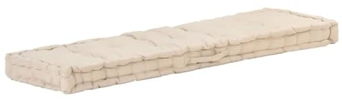 vidaXL Palettenkissen Palettenauflage Gartenkissen Palettenpolster Sitzkissen Bankauflage für Palettensofa Gartenbank Baumwolle 120x40x7cm Beige