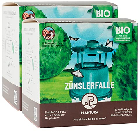 Plantura Zünslerfalle, insektizidfreie Pheromonfalle für Buchsbaumzünsler, 2 Stück