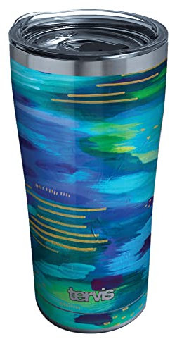 Tervis Etta Vee - Vaso aislado Sea of Blue, 20 onzas, acero inoxidable