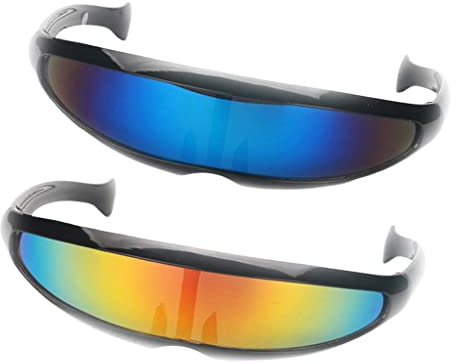 Milageto 2 / Set Neuheit Futuristische Monoblock Sonnenbrille Erwachsene Kinder