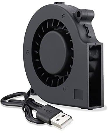 GDSTIME USB 75mm Blower Fan 75 x 15mm Radial Fan 75mm Turbo Case Cooler 7515 5V Centrifugal Turbine Cooling For Exhaust Ventilation Replacement