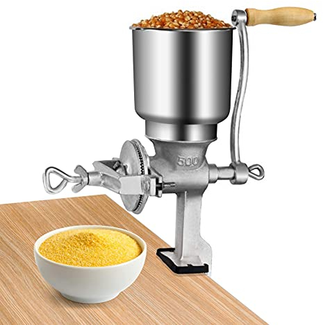Molinillo de grano manual Greensen, molinillo de abrazadera ajustable Molino de grano de maíz fundido con tolva alta, molinillo de acero inoxidable para maíz, café, trigo, nueces, hierbas, ideal