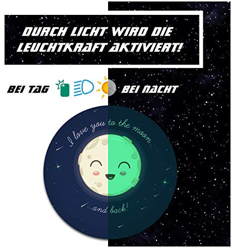yabaduu Schutzfolie für Tonie Lauscher Design Aufkleber Cover für Kopfhörer kindgerecht passgenau selbstklebend Folie Zubehör für Kinder Spielzeug (Nr. 8 To The Moon, Nachtleuchtend)