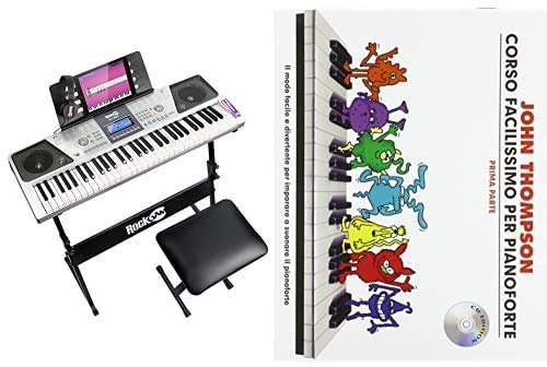 Rockjam Tastiera Kit Pianoforte 61 Tasti Cuffie Supporto della Tastiera & Hal Leonard John Thompson's Corso Facilissimo Per Pianoforte: Prima Parte (Book/CD) Lingua inglese