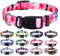 Mihqy Hundehalsband, Verstellbares, Weich & Komfort Hunde Halsband, Böhmisches, Blumen, geometrisches, Stammes Design, für Kleine, Mittlere und Große Hunde(Pinke Blumen,L)
