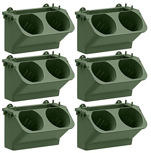 Tiestos para Plantas Macetas, Jardín Vertical Planter Pared de la Bolsa Auto riego Tiesto de Pared Titular Verde Oscuro de 6pcs Interior-Exterior