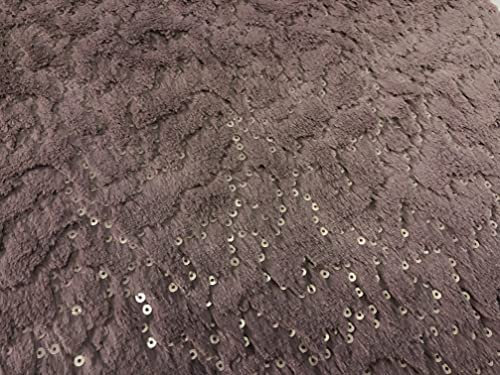 Super Luxus Kunstpelz Stoff – Malve Pailletten 5 m – 500 cm x 150 cm