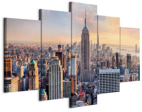 murando - Akustikbild Akustikschaumstoff, 225x112 cm, 5-teilig, Wohnzimmer | Verbessert Raumakustik, reduziert Hall, ideal fürs Büro oder Wohnzimmer, hochwertige Verarbeitung, schnelle Montage, stilvoll