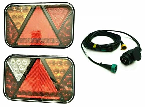 MelTruck® LED Rückleuchten SET 5 Funktionen 12V Bajonett 5 PIN E9 Anhänger mit Kabel 7m