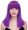 IMISSU Parrucca per capelli a taglio corto con frangia dritta Parrucche per feste in costume di Halloween per donne (Viola)