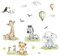 Little Deco Wandtattoo Wandsticker Kinderzimmer Mädchen Jungen Baby Safari Tiere Wandaufkleber Löwe Zebra Spielzimmer Wanddeko Babyzimmer Wandbild Kinder DL893-4
