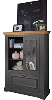 Woodroom Oslo Highboard Hochschrank Kommode Hochkommode, Holz, grau, regulär
