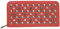 Jennifer Jones - Damen Geldbörse, Großes Clutch Portemonnaie Geldbeutel mit Totenkopf-Nieten Skull, Rot