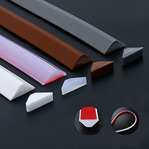 Zusammenklappbarer Wasserschutz für die Dusche, Silikon-Nassraum-Küchen-Badezimmer-Bodendichtungsstreifen, selbstklebende Duschschwelle, Wasserdamm-Duschbarriere, für Nass- und Trockentrennung, Braun,