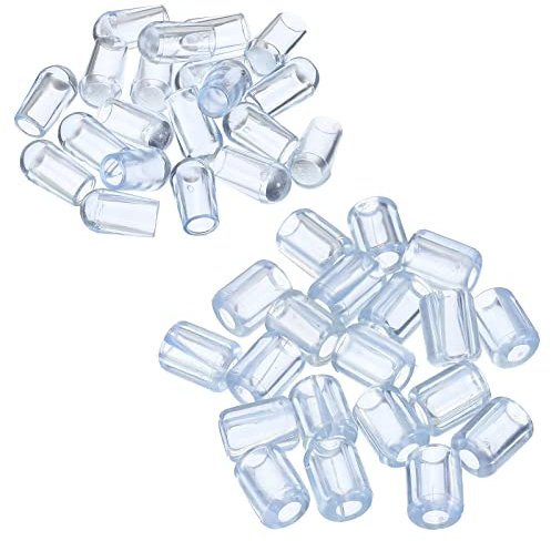 PATIKIL 1 Juego/20 Unidad Cocina Fregadero Rejilla Pies, Plástico Fregadero Protector Pies con 20uds 5mm ID x 10mm OD Parachoques Cubierta para Fregadero Rejilla, Transparente
