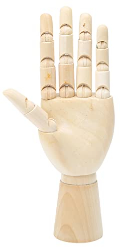Hölzernes Handmodell, 7-Zoll Kunst Mannequin Figur mit Beweglichen Fingern, Modellhand aus Holz Linkes Handmodell Zum Zeichnen von Künstlerbedarf Handschmuck, Heimbüro, Schreibtischdekoration