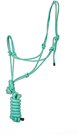 SIE - Cavezza in corda per cavalli, 2,4 m, corda a 4 nodi (verde mare)