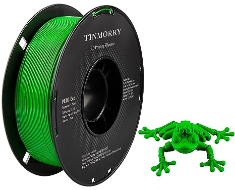 PETG Filament 1.75mm, TINMORRY Rapid PETG-Eco 3D Druck Filament, Kompatibel mit Bambu Lab/Creality K1C / FLASHFORGE Adventurer 5M /Anycubic Kobra 3 / QIDI FDM 3D Drucker, 1 KG 1 Spule, Dunkel Grün