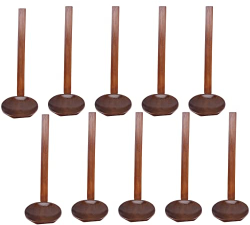 Kopinma 10 Pcs Ramen Spoons Japanese Soup Spoon Long Handle Soup Spoon Wooden Tortoise Pot Spoon