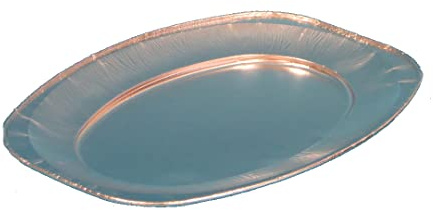 Pro DP 60 Aluminium Partyplatten Alu Servierplatten Einweg Cateringplatten Groß oval 548x360mm recycelbar