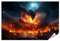 islandburner XXL Poster Drache speit Feuer über der Stadt Fantasy Feuerdrache Premium Bilder Fotodruck