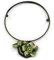 Avalaya Green Shades Shell Flower Flex Wire Choker Necklace - Adjustable