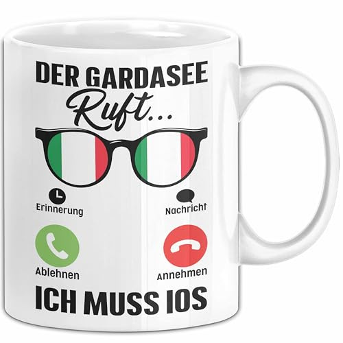 Gardasee Tasse Geschenk Italien Urlaub Der Gardasee Ruft An Kaffee-Becher (Weiß)