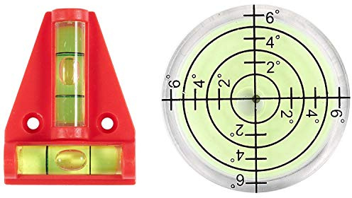 2-Wege--Wasserwaage Zubehör für Wohnwagen und Auto, 32 x 7 mm Acryl-Wasserwaage, runde Wasserwaage, Wasserwaage, Zubehör