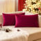 EMEMA Samt Kissenbezug Kissenhülle Dekorative Dekokissen Sofakissen Lendenkissen Wurfkissenbezug mit Verstecktem Reißverschluss Sofa Schlafzimmer 2er Set 40x60 cm Wein Rot