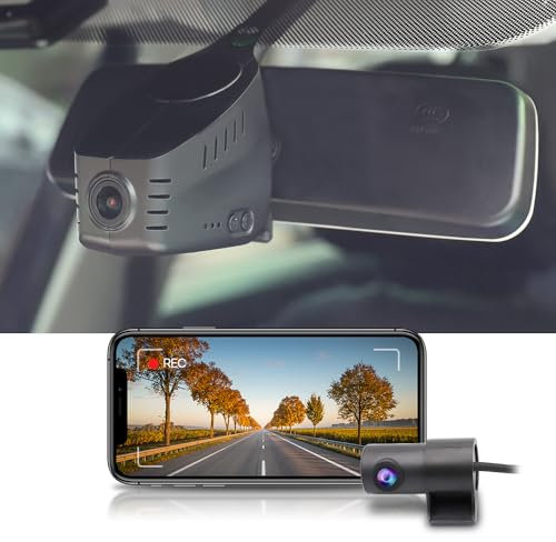 Fitcamx Dashcam Vorne Hinten 2160P + 1080P Passend für VW Universal (HD2-6013), OEM Dashcam 4k UHD Video WiFi, G-Sensor, Loop-Aufnahm, WDR Auto Camera, OEM Volkswagen Zubehör, 128GB Karte