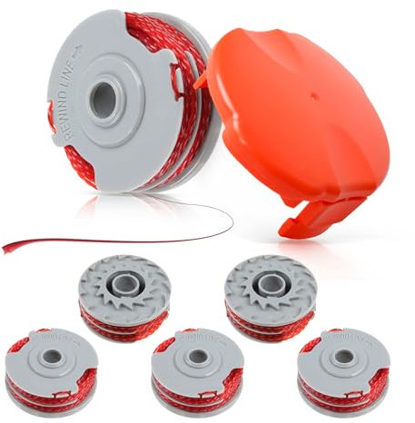 Bobine de rechange pour débroussailleuse Flymo FLY021/513937190, 0,2 cm 11 m compatible avec Flymo Contour 500 XT/Power Trim/Mini Trim avec housse FLY060 (6 bobines + 1 couverture)
