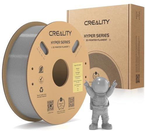 Creality Hyper PETG Filament, Grau Filament 1.75mm Hyper PETG 1KG, 3D Drucker Filament PETG Maßgenauigkeit +/- 0.03mm, 3D Druck Materialien für die Meisten 3D Drucker, 2.2lbs/Spool