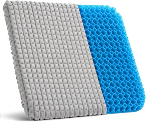 HASA zone Gel Seat Cushion, Double Thick Breathable Car Seat Cushion Chair Cushions, Back Support Cushion With Warm Cover For Winter Sitting Home Office Chair Car Wheelchair & Pet