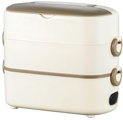 Lonchera eléctrica de 2.4 L con recipiente desmontable de acero inoxidable 304, caja de autocalentamiento, lonchera cálida para adultos, lonchera de 2 capas para el hogar, oficina, escuela, viajes,