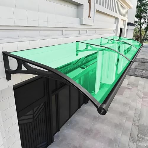 TOPRON Vordach für Haustür, Balkon Überdachung Haustür Vordach mit Halterung Aluminiumlegierung, aus Aluminium und Polycarbonat Transparentes Bogenvordach, Regen-und Schneefest