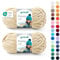 Gründl Wolle Funny uni - weiche Chenille Wolle zum Häkeln - Kuschelig und hautfreundlich - 100% Polyester - 2 Knäuel 100 g / 120 m - Nadelstärke 5-6, Beige